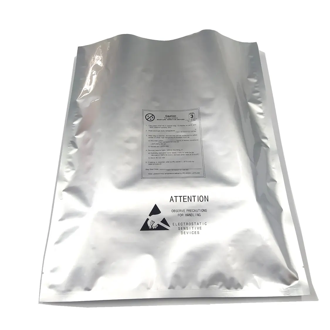 Usine du Vietnam sac en papier d'aluminium antistatique esd mylar sac barrière contre l'humidité avec impression personnalisée pour l'emballage électronique