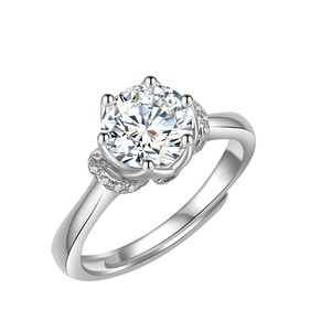Bất Sterling Silver 925 Tùy Chỉnh Đồ Trang Sức Mỹ Wedding Engagement Moissanite Vòng Điều Chỉnh Cho Phụ Nữ Destiny Đồ Trang Sức - Product Image 1