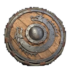 バイキング時代中世中世ラウンドシールドとハンドアックス武器おもちゃ兵士戦士コスチュームバトルプレイバーサーカースポーツ