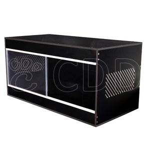4x2x2 Feet 120 Gallon Commercial Luxury Black Pvc Reptile Breeding Cage with Heating Lamp Smart Lizard Reptile Enclosure - Product Image 1