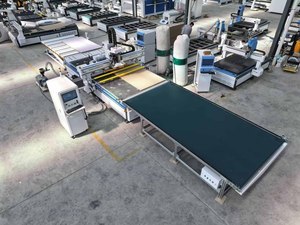 Automatic <strong>Loading</strong> <strong>Unloading</strong> Nesting 2140 Cnc Router with Drilling Labelling Center ATC Cnc M-shine - Product Image 2