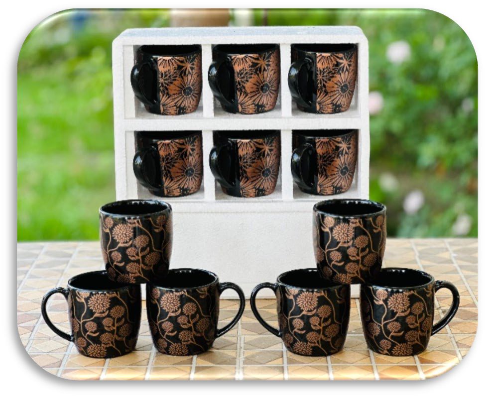 Black With Golden Flower Print