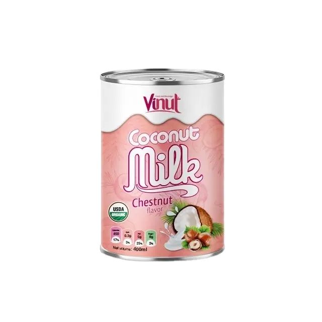 400ml usda leite de côco orgânico com sabor de castanha