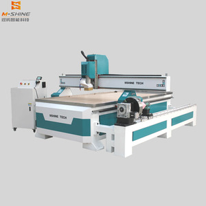 M-shine旋转轴木工机床数控路由器4轴1325圆形材料雕刻机 - Product Image 1