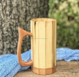 インド製木製コーヒーマグ手作り無垢材コーヒーカップ断熱材付きユニークなデザインエコフレンドリーインド製