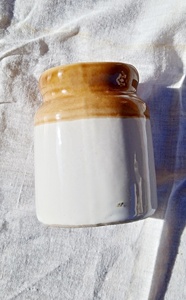 Seramik küçük mini taş eşya kavanoz depolama servis turşu, tuz, baharat, tahıl vintage hint görünümlü kapaklı ve sırlı - Product Image 6