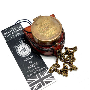 Handmade bronze Náutico bolso bússola <span class=keywords><strong>Digital</strong></span> Dial Display portátil para caminhadas-presente de Natal para marido esposa no dia do casamento - Product Image 2