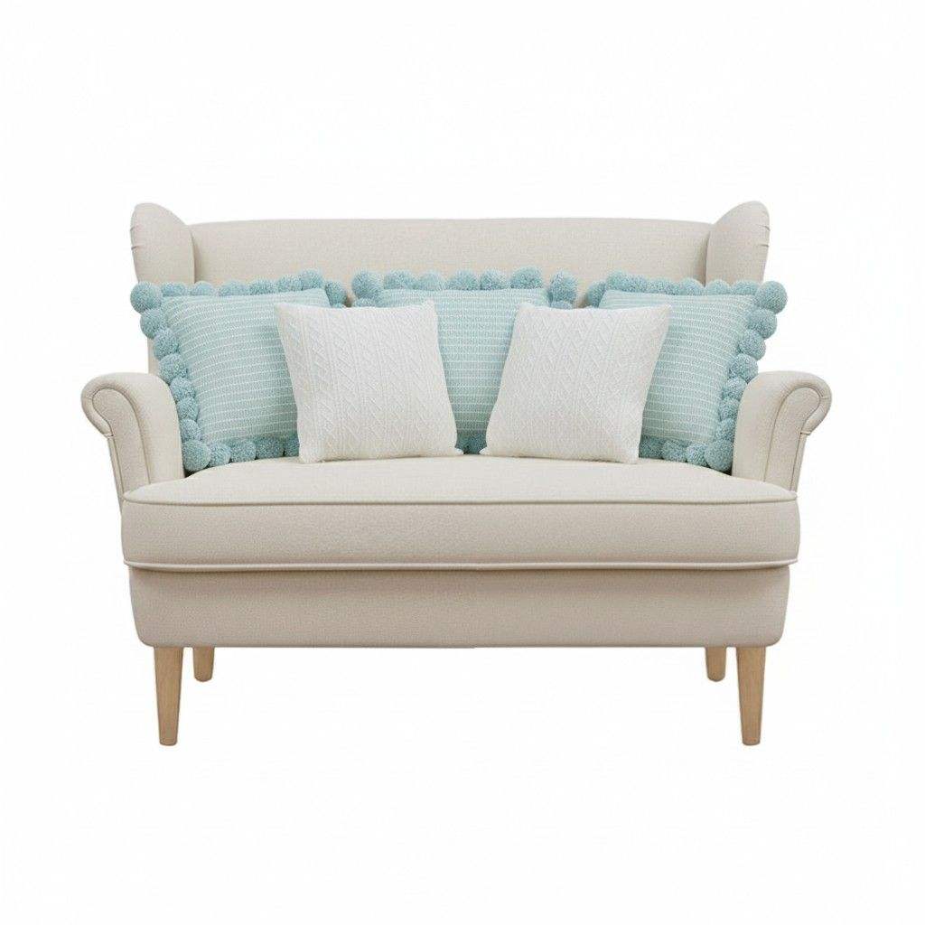 Color azul claro y crema