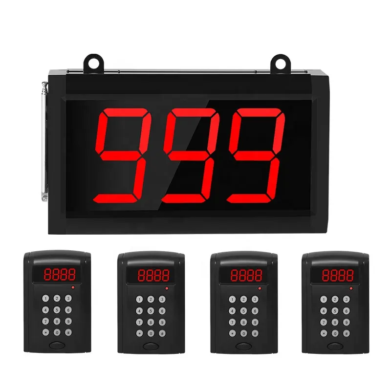 RINGBELL QCQ-4 Wireless Service Number Pager Restaurant Electronic Queue Calling System Coaster Pager