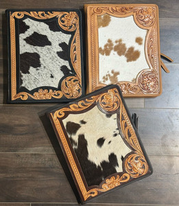 תיק יד מותאם אישית תיק עור Cowhide אמיתי Cowhide נסיעות כיסוי מעור A4 עם קלסרים טבעת