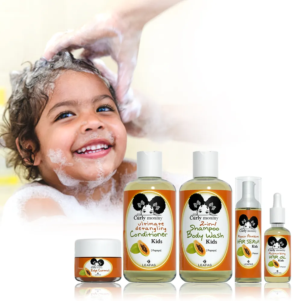 Private Label Kids Hair Care For Baby idratare nutrire la cura dei capelli ricci Set di Shampoo e balsamo per il lavaggio del corpo del bambino biologico