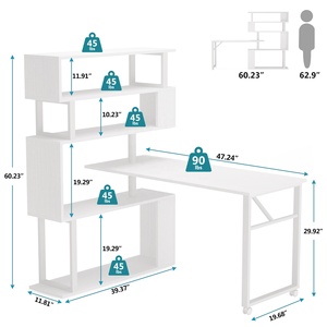 Tribesigns hiện đại hình chữ L góc bàn với lưu trữ xoay Reversible máy tính bàn với 5 Kệ kệ sách - Product Image 4
