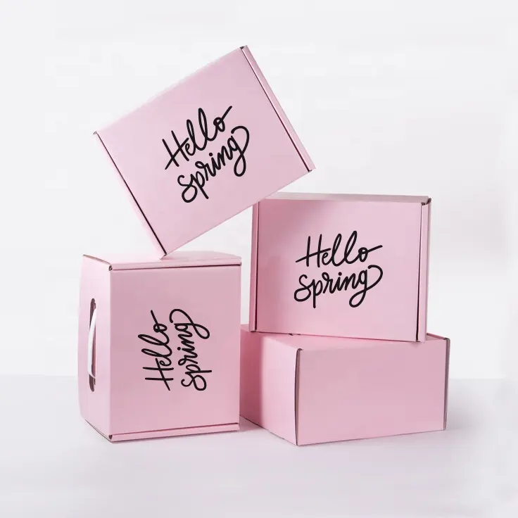 Di lusso Rosa Mailer Box Con Logo Personalizzato, Regalo/Mestiere/Bellezza/Abbonamento Ondulato Scatola di Imballaggio di Carta