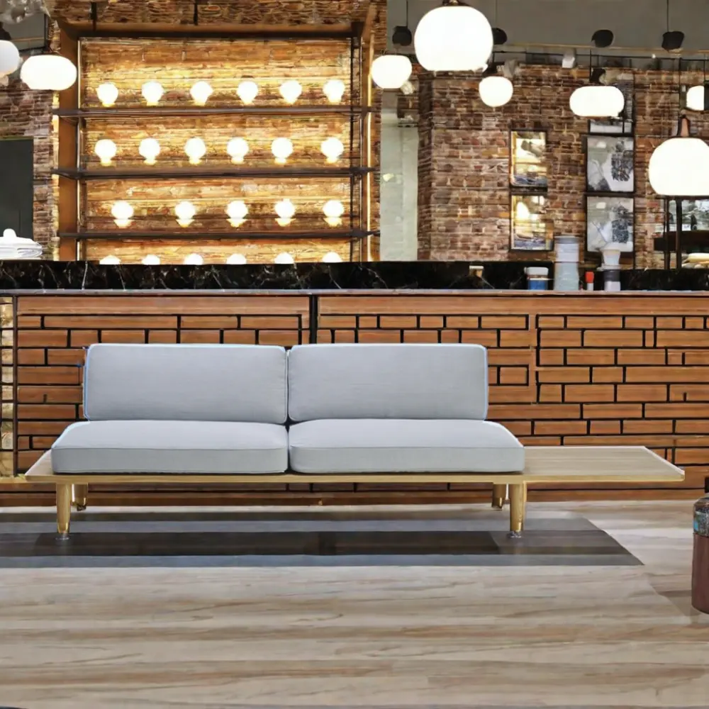 Conjunto de sofá de dos asientos de estilo antiguo moderno, muebles cómodos de madera maciza para oficina, apartamento o sala de estar de hotel