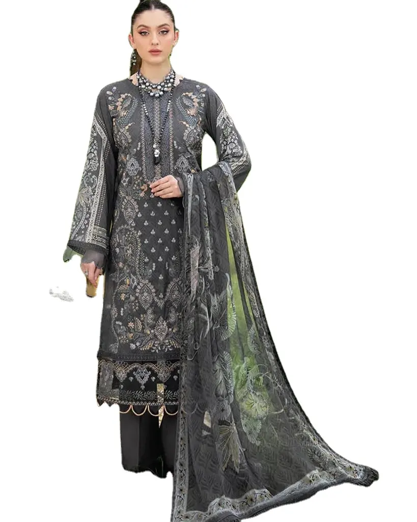 سراويل وقمصان، بدلات فاخرة نسائية باكستانية، بدلة ثقيلة عرقية، بدلة فاخرة بنطلون كبير الحجم للبيع بالجملة متوفرة بخياطة البنجابي