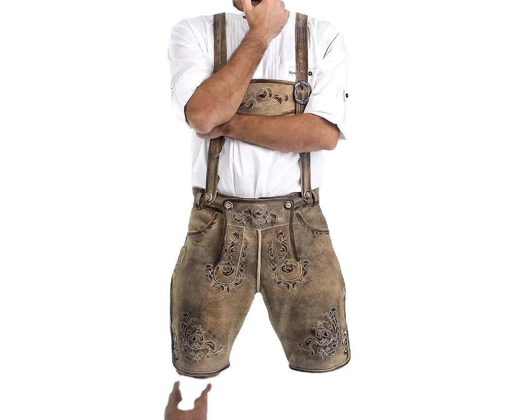 Short bavarois ledhosen oktoberfest lederhosen beige pour hommes design personnalisé dernier pantalon bavarois allemand