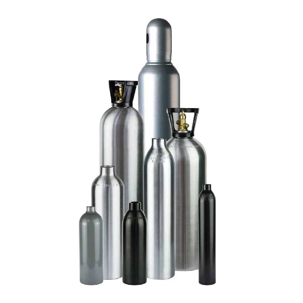 Cilindro de gas vacío de 13.4L, cilindro de aluminio de, tanque de gasolina de alta presión de 124Bar, 1800PSI
