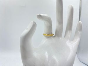 手作り金メッキ真鍮リングハイシャイン仕上げヴィンテージにインスパイアされたデザイン、特別な機会に最適