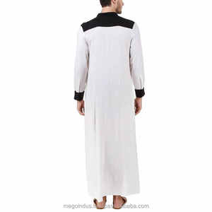 2025 New Designs Men's <strong>Juba</strong> Eid Islamic Clothing Plain Long Sleeve Saudi Arabian Muslim Robe Thobe Handmade Cotton Plus Size