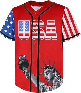 नई हॉट सेलिंग बेसबॉल जर्सी का ध्वज महिलाओं और पुरुषों के लिए प्रीमियम गुणवत्ता त्वरित सूखी बेसबॉल जर्सी परिधान - Product Image 2