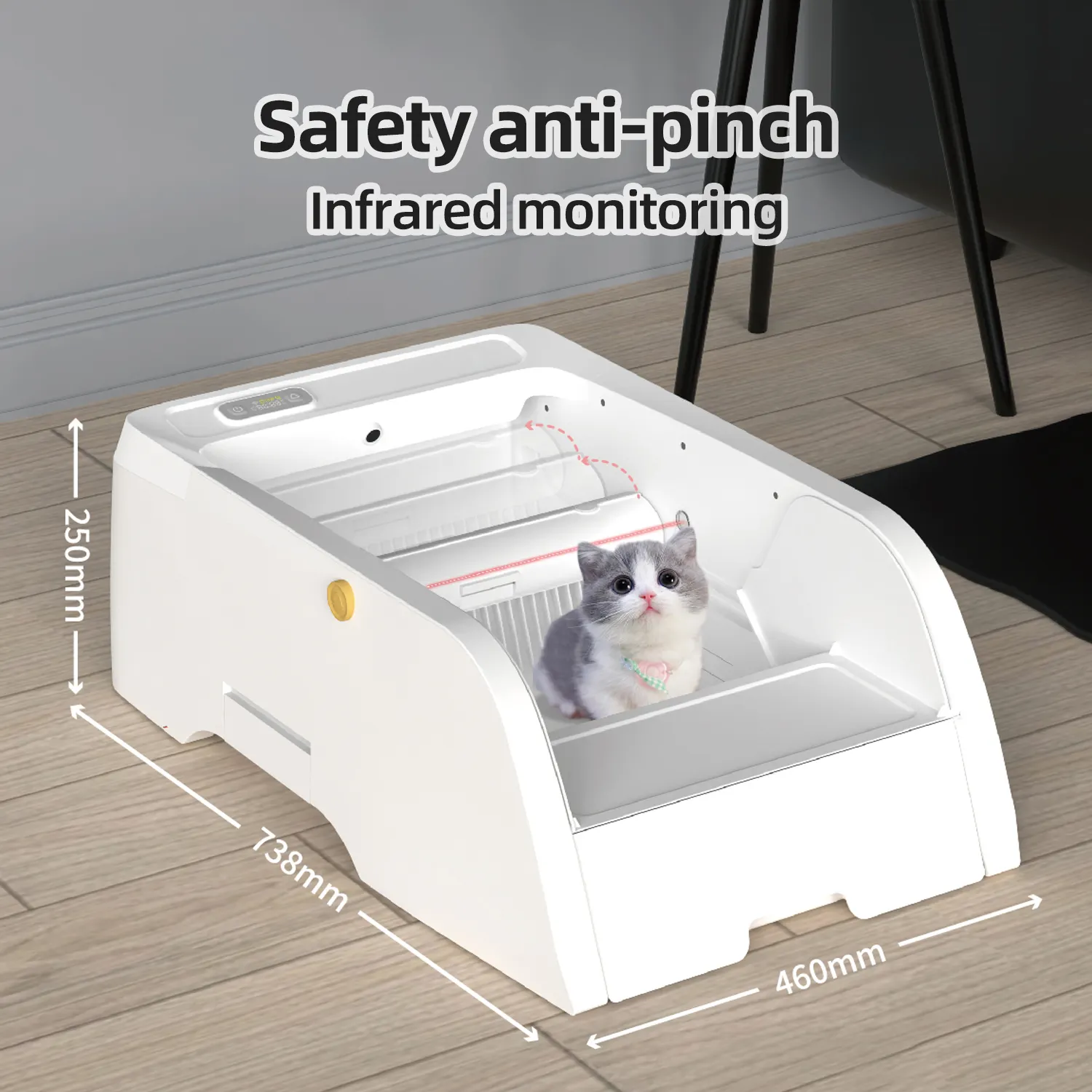New design opened tuya wifi control plastic cat cleaning products automatic cat toilet smart cat litter box