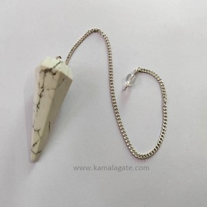 Howlite פנים reiki קריסטל מטוטלת אבני חן אבן dowsing מטוטלת עבור יכולות נפשיות