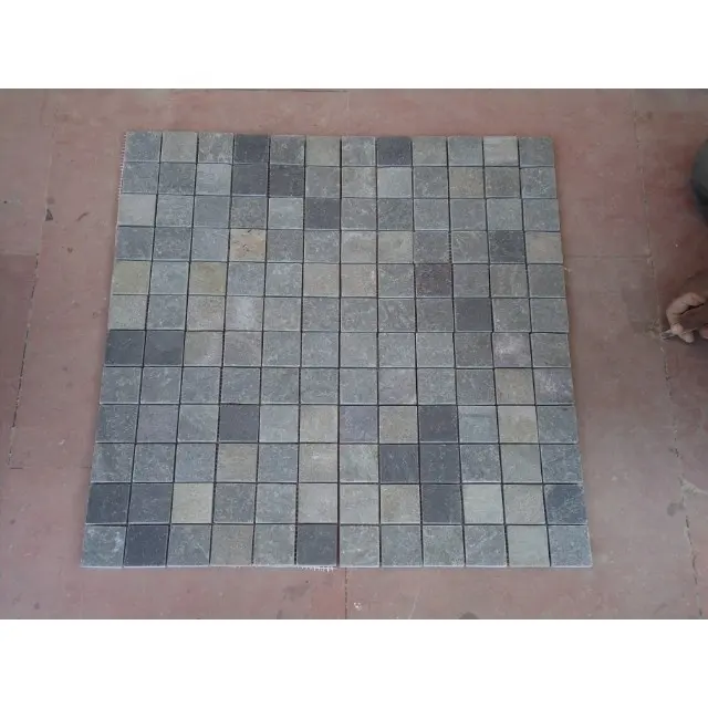 Telha de mosaico de quartzo, slate de vidro de himachal dourado para decoração de parede exterior e interior