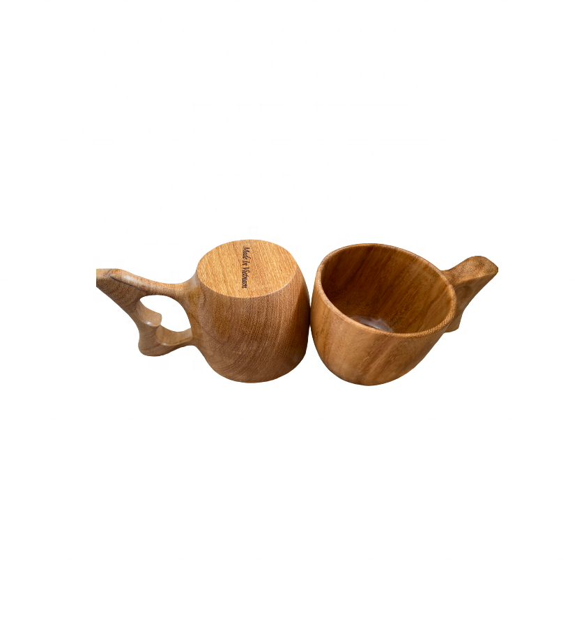Ev, kamp veya hediye kullanımı için oyma desenli yüksek kaliteli doğal ahşap bardak - Product Image 6