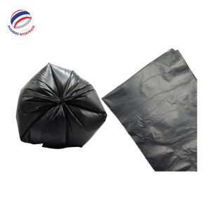 黑色垃圾袋HDPE价格实惠，带PP串袋卷一次性Starseal可定制OEM耐用 - Product Image 1