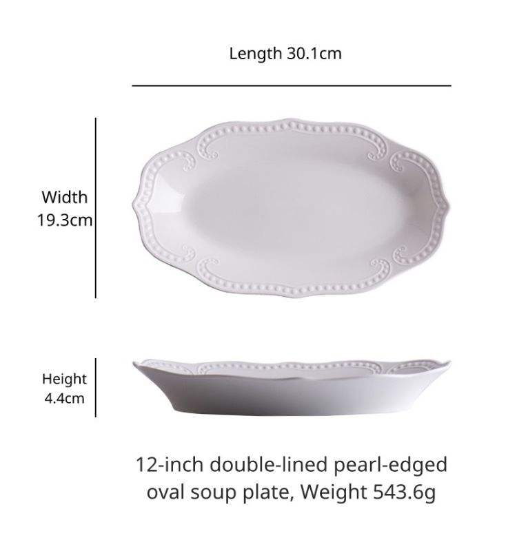 Assiette ovale de 12 pouces