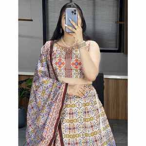 ATTRACTIVE DOLA SILK PRINTED GOTA PATTI WORK LEHENGA <strong>CHOLI</strong> WITH DUPATTA PURPLE