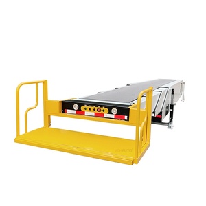Transportador de correia retrátil com Manner Plataforma Carregando Carga Descarregando com Pvk Belt Duplo Direções Correndo