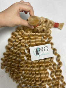 מחיר הסיטונאי המפעל 100% cuticle ticle שיער אנושי הרחבות עומק מתולתל כפול נמשך הטוב ביותר חבילות שיער
