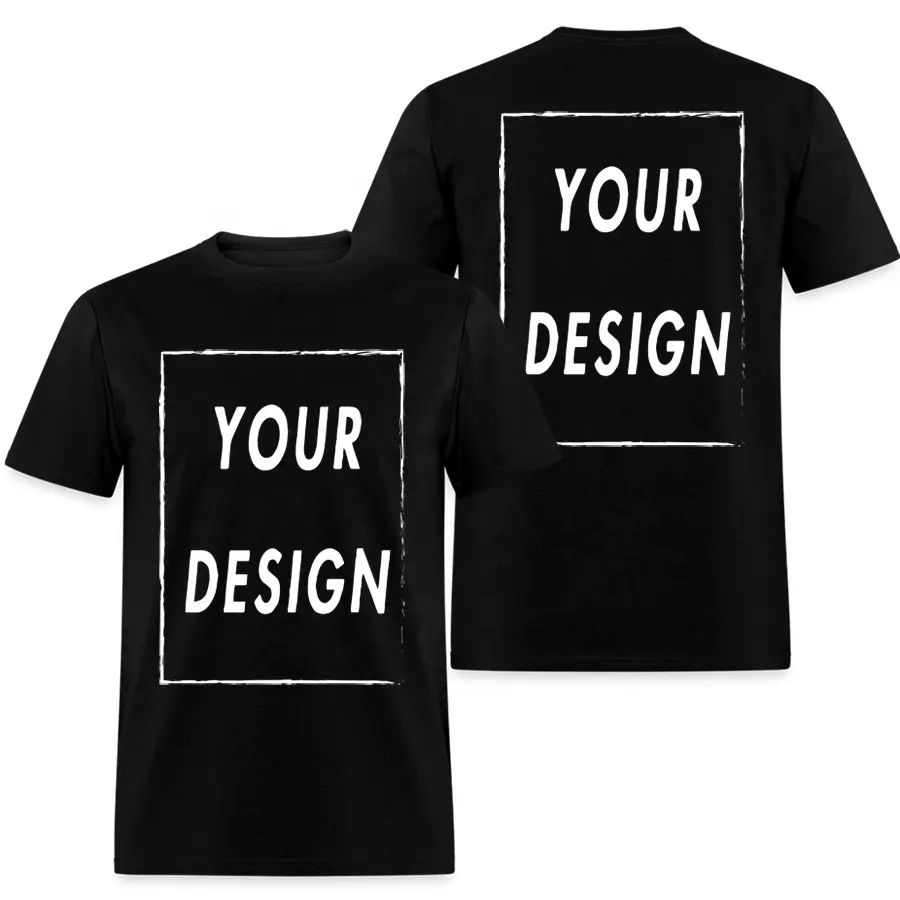 100% coton t-shirt personnalisé pour hommes faites votre conception Logo taille pour hommes et femmes avant arrière les deux côtés t-shirt personnalisé