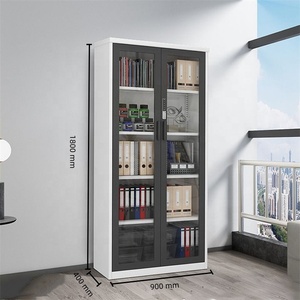 Cửa kính kim loại Tủ tài liệu có thể điều chỉnh Kệ thép hiển thị tủ Sách Trung Quốc kim loại Tủ hồ sơ với cửa kính trượt - Product Image 3