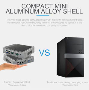 OEM Mini PC NUC J1900 + 8GB + 2LAN Dual LAN 2 Pantalla CE Computadora industrial integrada sin ventilador con sistema operativo WIN10 Stock disponible - Product Image 5