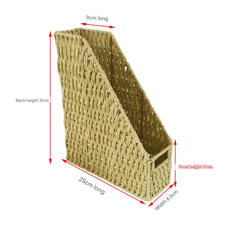 Paper rope file basket 25*8.5* front height10+back height 31 cm