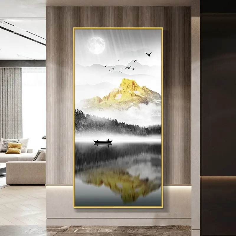 Mountain water Landscape diamond crystal porcelain painting wall art decoration art painting