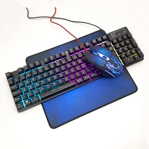 Juego combinado de juegos por cable 3 en 1 con iluminación RGB Ratón óptico Teclado retroiluminado LED para computadoras-Alfombrilla de ratón con interfaz USB - Product Image 6