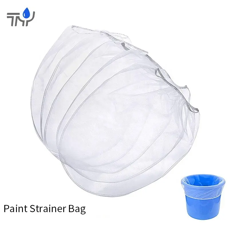 Bolsa de filtro de malla fina de 5 galones, cubierta protectora de plantas reutilizable, elástica, colador de pintura superior