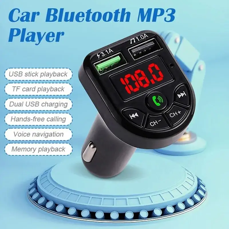 Ricevitore Bluetooth per auto trasmettitore FM adattatore Audio senza fili mani libere lettore MP3 Dual USB veloce caricatore per auto Bluetooth Kit per auto