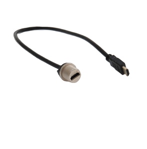 防水金属HDMI 2.0 4k插座母面板安装连接器，带公插头电缆 - Product Image 2