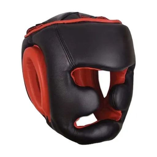 Casco da boxe regolabile professionale di vendita caldo all'ingrosso casco da boxe in pelle con copricapo da boxe personalizzato