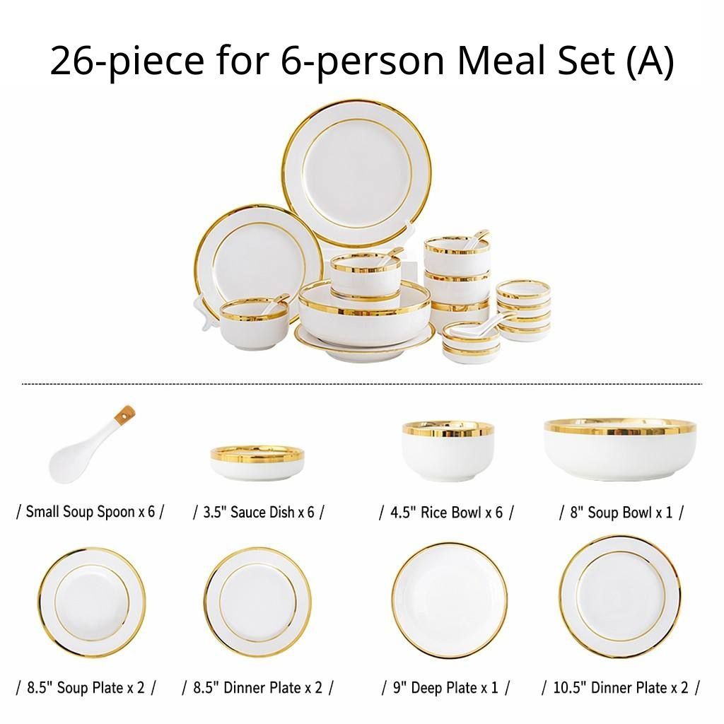 Ensemble de repas de 26 pièces pour 6 personnes (A)