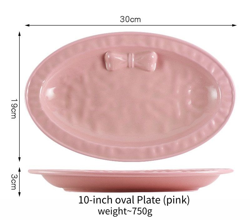 10" oval Plate (pink)