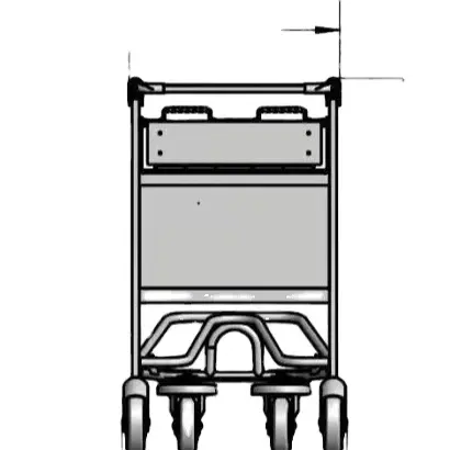 Bagages de passager d'aéroport d'acier inoxydable adaptés aux besoins du client 4 chariot à roues avec le frein à main pour des bagages