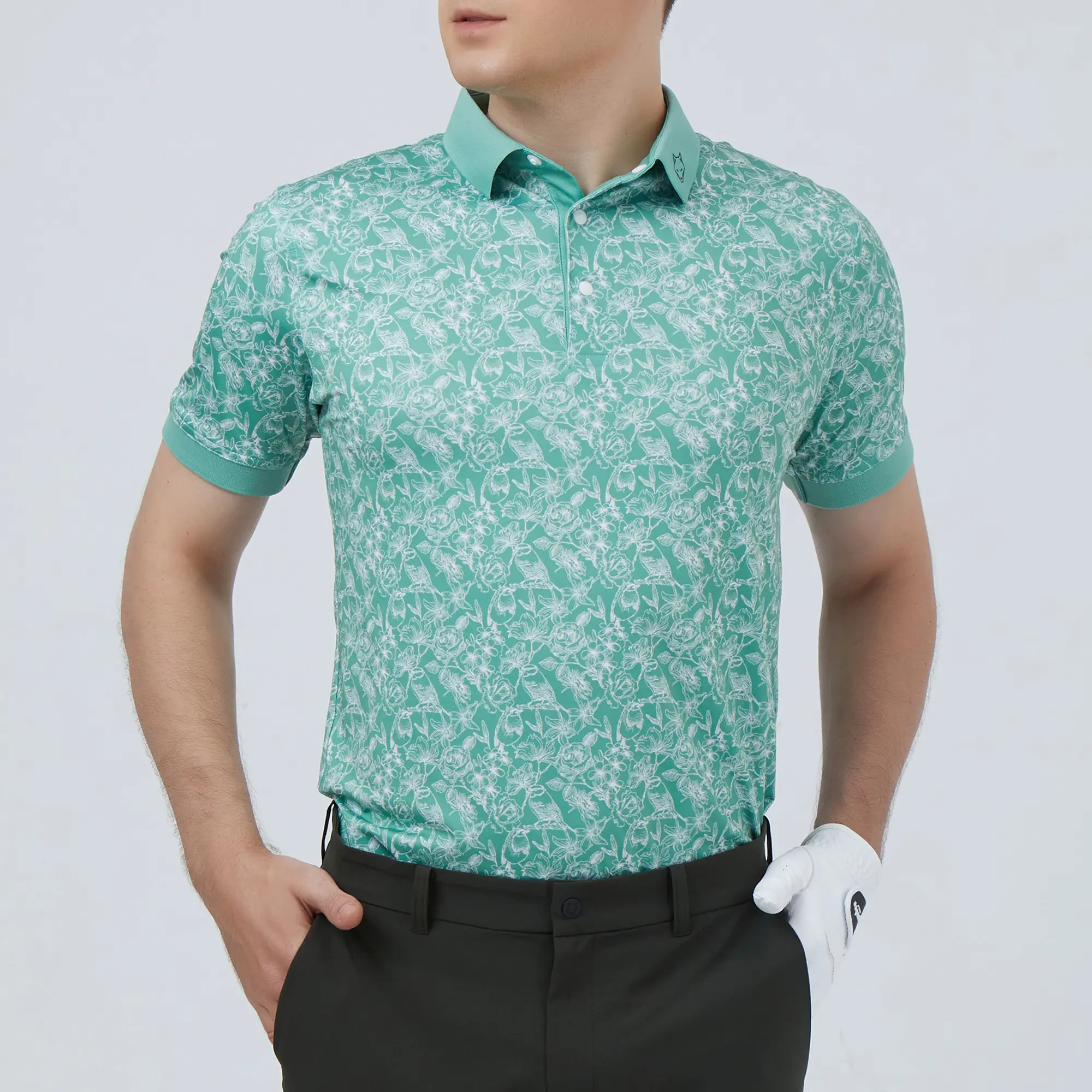 Camisas polo e roupas de golfe com altas especificações, com 4 vias elásticas, excelente retenção de cores