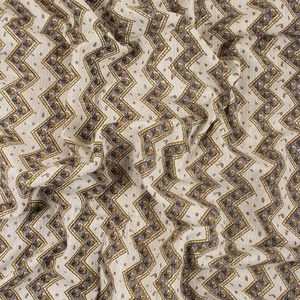Hint geleneksel el-blok baskılı pamuk Kantha kumaş Zig Zag desen ev tekstili giyim ve çanta kullanımı için - Product Image 4