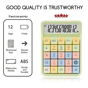 New Arrival 12-Digit Desktop Mechanical <strong>Keyboard</strong> Calculator Large Screen Battery Operated Business Stationery for Students - Product Image 4