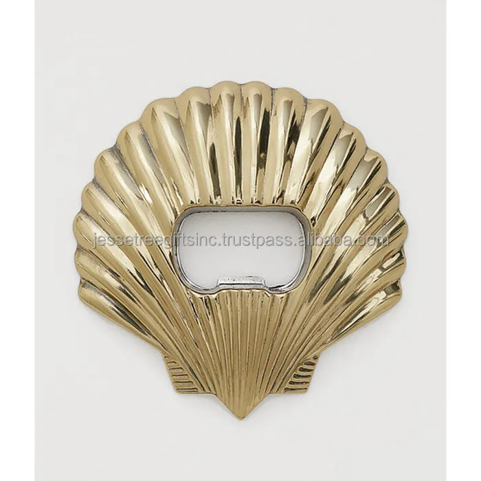 Metal Bottle Opener With Copper Plating Finishing Sea Shell Shape Embossed Design Excellent Quality For Opener Wholesale Price